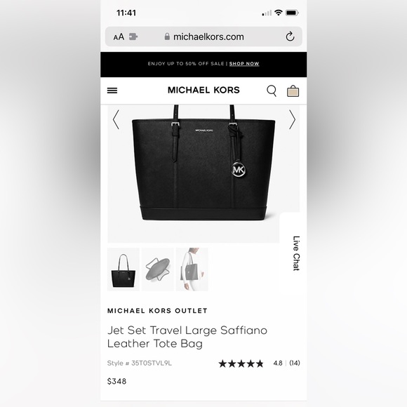 Michael Kors pebbled leather large jet set tote - Picture 2 of 8